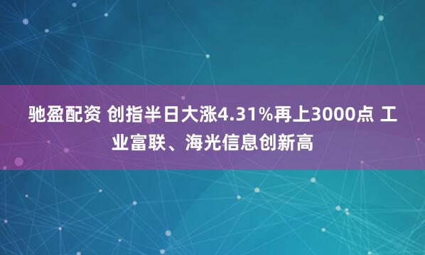 驰盈配资 创指半日大涨4.31%再上3000点 工业富联、海光信息创新高